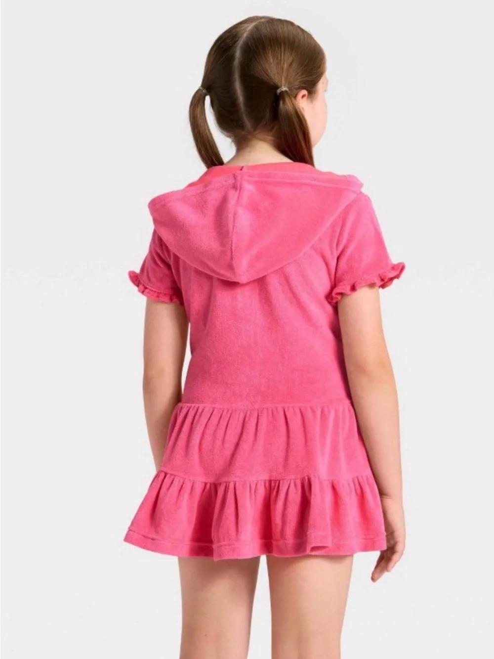 Girls Ruffle Terry Zip-Up Swimsuit Cover-Up Dress Pink -Cat & Jack